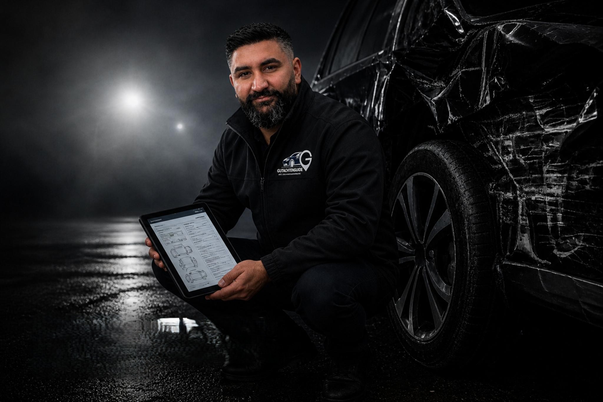 Fatih Yilmaz bei der Fahrzeugbegutachtung